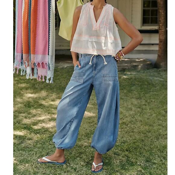 ANTHROPOLOGIE x PILCRO Wharfside High Rise Jogger Jeans Sz 31 {M48}
